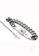 Master Series Chained Locking Bracelet And Key Necklace -...
